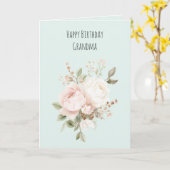 Munt Blush Roze Witte Rozen Bloemen Kaart (Gele Bloem)