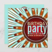 Munt Bohemian Sunshine flower Birthday Party Kaart (Voorkant / Achterkant)