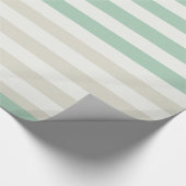 Munt, Bord en Witte Strepen Verjaardag Cadeaupapier (Hoek)