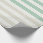 Munt, Bord en Witte Strepen Verjaardag Cadeaupapier (Hoek)