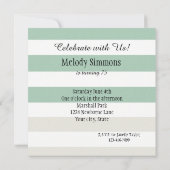 Munt, Bord en Witte Strepen Verjaardag Kaart (Achterkant)