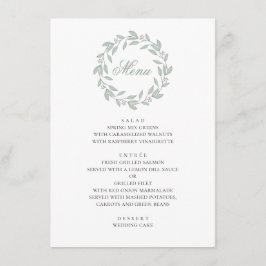 Munt botanische bruiloft. Elegant eenvoudig blad Menu