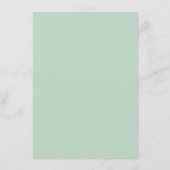 Munt botanische bruiloft. Elegant eenvoudig blad Menu (Achterkant)