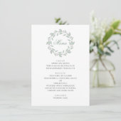 Munt botanische bruiloft. Elegant eenvoudig blad Menu (Staand voorkant)