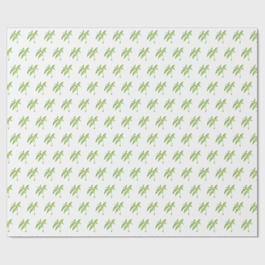 Munt botanische planten groene tuin waterverf cadeaupapier (Vlak)