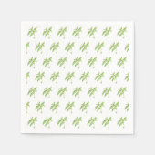 Munt botanische planten groene tuin waterverf servet (Voorkant)