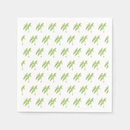 Munt botanische planten groene tuin waterverf servet