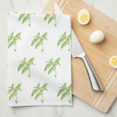 Munt botanische planten groene tuin waterverf theedoek (Quarter Fold)