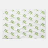 Munt botanische planten groene tuin waterverf theedoek (Horizontaal)