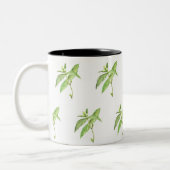 Munt botanische planten groene tuin waterverf tweekleurige koffiemok (Links)