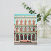 Munt Bouwen Perzik Auto Havana Cuba Briefkaart (Staand voorkant)