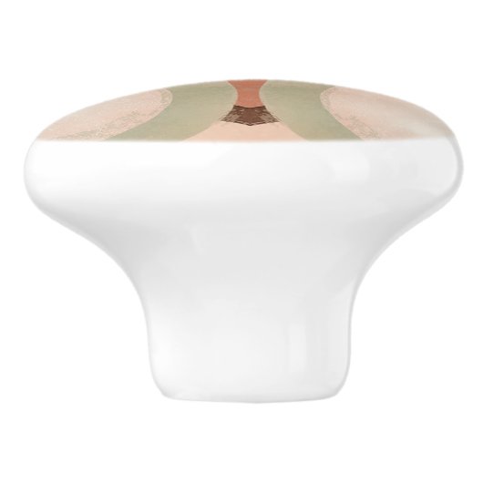 Munt Century Modern Organic Pattern Mint Terracott Keramische Knop (Zijkant)