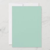 Munt Cerulean Groen Bruiloft Kaart (Achterkant)