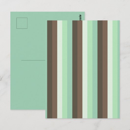 Munt Chocolade Chip Kleur Blok Strepen Briefkaart (Voorkant / Achterkant)