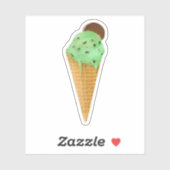 Munt Chocolade Chip Met Cookie Kegel Sticker (Vel)