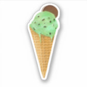 Munt Chocolade Chip Met Cookie Kegel Sticker (Voorkant)