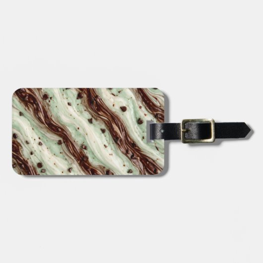 Munt Chocolade Chip Milkshake Marmer Design Bagagelabel (Voorkant horizontaal)