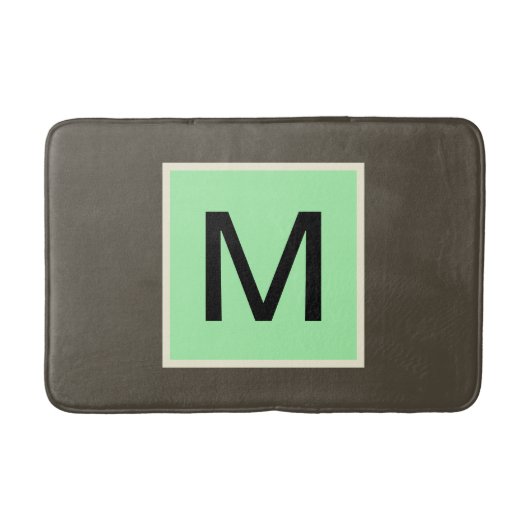 Munt Chocolade Chip Monogram Badmat (Voorkant)
