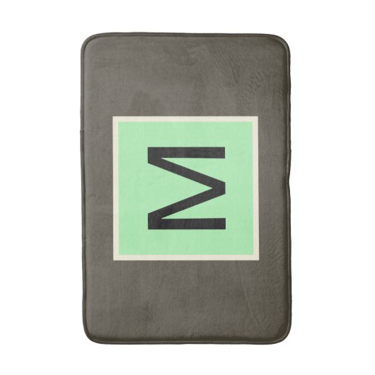 Munt Chocolade Chip Monogram Badmat (Voorkant Verticaal)