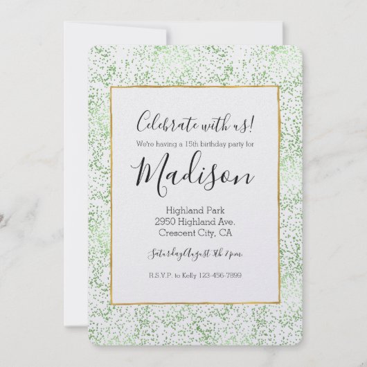 Munt Confetti Stippen Kaart (Voorkant)