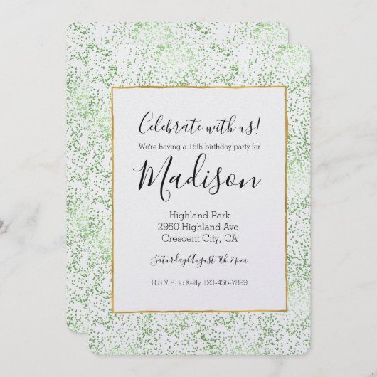 Munt Confetti Stippen Kaart (Voorkant / Achterkant)