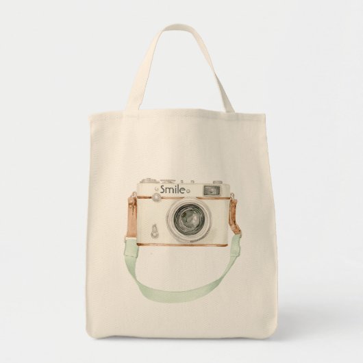 Munt Crème Camera Tote Bag (Voorkant)