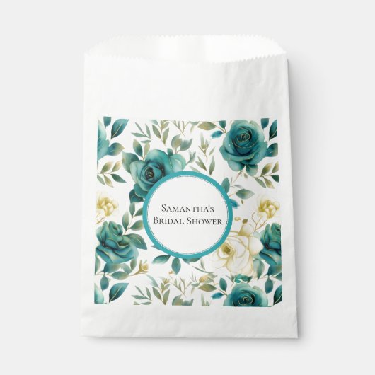 Munt Crème Roze Bloemige Bruiloftsfeestje Bedankzakje (Voorkant)