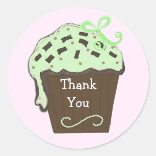 Munt Cupcake Bedankt Ronde Sticker