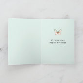 Munt Cute Happy Vos Vlinders Verjaardag Kaart (Binnen)