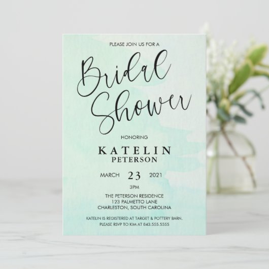 Munt de Uitnodiging van de Bridal van de Waterverf (Staand voorkant)