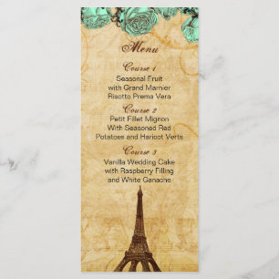 Munt eiffeltoren Paris trouwmenkkaarten Menu