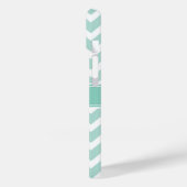 Munt en Aqua Chevron Custom Monogram Case-Mate iPhone Case (Achterkant / Links)