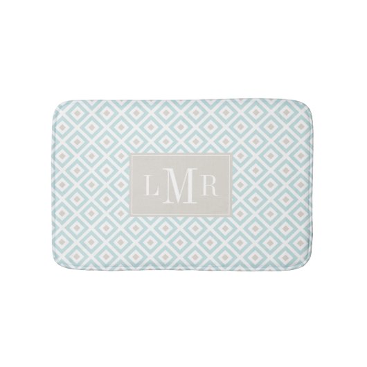 Munt en Beige Modern Monogram Badmat (Voorkant)