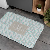 Munt en Beige Modern Monogram Badmat