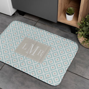 Munt en Beige Modern Monogram Badmat