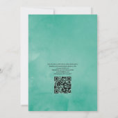 Munt- en blauwe boho-wijnproeverij QR-code bruilof Kaart (Achterkant)