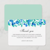 Munt en blauwe bosbruiloft. Bosbes winter Bedankkaart (Voorkant / Achterkant)