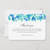 Munt en blauwe bosbruiloft. Bosbes winter Bedankkaart (Voorkant)