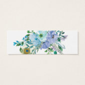 Munt en Blauwe Waterverf Boho Bloemen Bruiloft RSV Mini Visitekaartjes (Achterkant)