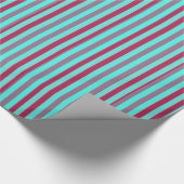 Munt en Blauwgroen horizontale strepen Cadeaupapier (Hoek)