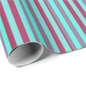 Munt en Blauwgroen horizontale strepen Cadeaupapier (Rol Hoek)