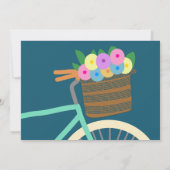 Munt en Blauwgroen Kringloopmand met Bloemen Kaart (Achterkant)