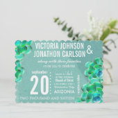 Munt en Blauwgroen Succulent Modern Typografie Bru Kaart (Staand voorkant)