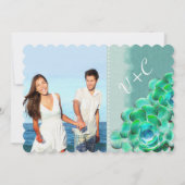 Munt en Blauwgroen Succulent Modern Typografie Bru Kaart (Achterkant)