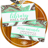Munt en chocolade slagen BIBLIOTHEEK HALL PASS Badge