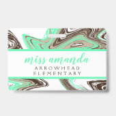Munt en chocolade slagen BIBLIOTHEEK HALL PASS Badge (Achterkant)