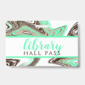 Munt en chocolade slagen BIBLIOTHEEK HALL PASS Badge (Voorzijde)