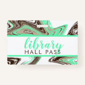 Munt en chocolade slagen BIBLIOTHEEK HALL PASS Badge (Voorkant)