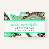 Munt en chocolade slagen BIBLIOTHEEK HALL PASS Badge (Achterkant)