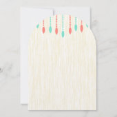 Munt en Coral Bohemian Beaded Uitnodiging (Achterkant)